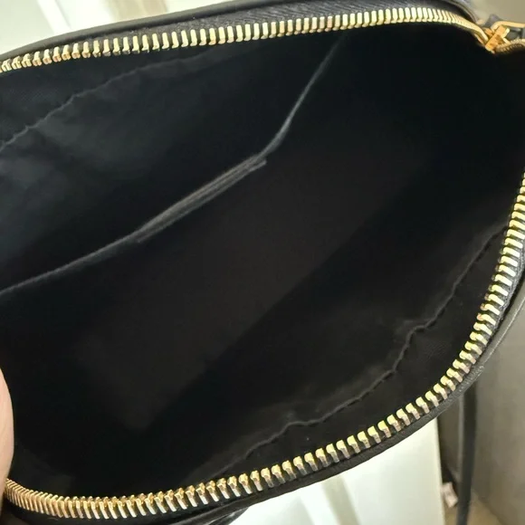 Yves Saint Laurent Black and Gold Chevron Crossbody Bag - Picture 7 of 12